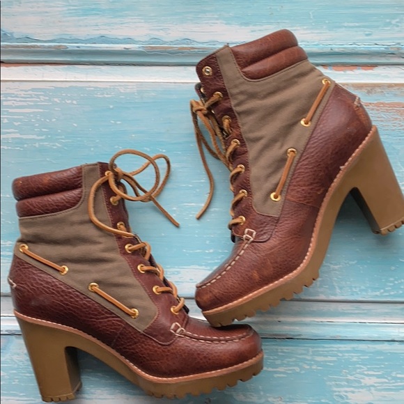 Sperry Like New Trinity Heeled Lace Up Boots 7.5M - Picture 3 of 7